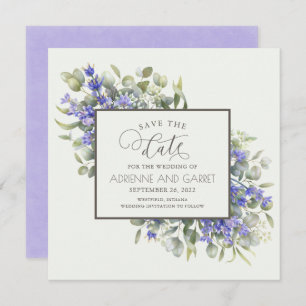 Lavender With Eucalyptus Wedding Save The Date