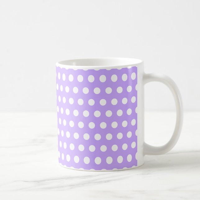 Lavender with White Polka Dots Coffee Mug (Right)