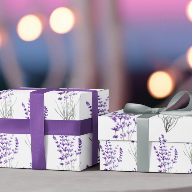 Lavender Wrapping Paper Sheets (Celebrate any special occasion with these watercolor lavender wrapping paper sheets! )