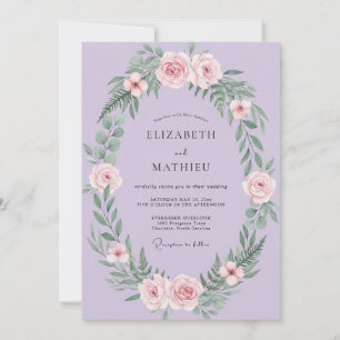 Lavender Wreath Bloom Wedding Invitation
