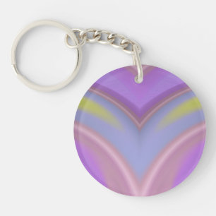 Lavender Yellow Pink Blue Circular Acrylic ~ Key Ring