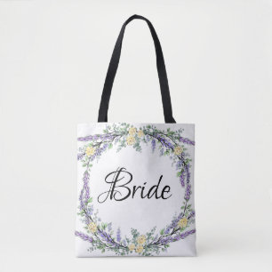 Lavender Yellow Rose and Eucalyptus Tote Bag