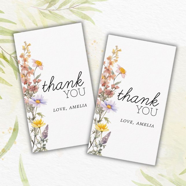 Lavender Yellow Wildflowers Thank You Cards (Creator Uploaded)