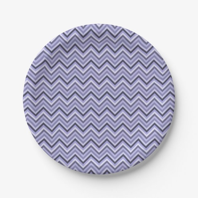 Lavender Zig Zags Paper Plate (Front)