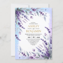 Lavenders And Blue Elegant Floral  Watercolor