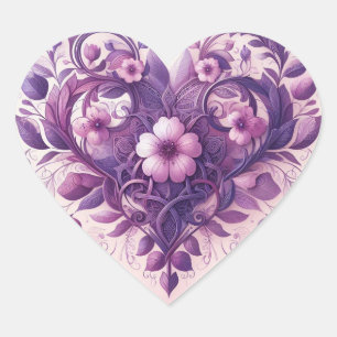 Lavenders Floral Heart Sticker