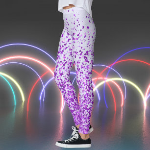 Lavener and Purple Freckles Print Leggings