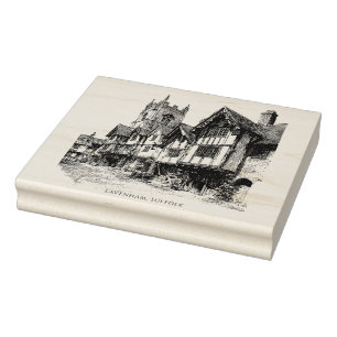 Lavenham, Suffolk, Vintage Sketch Rubber Stamp