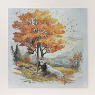 "Laverack" The English Setter hunting Jigsaw Puzzle