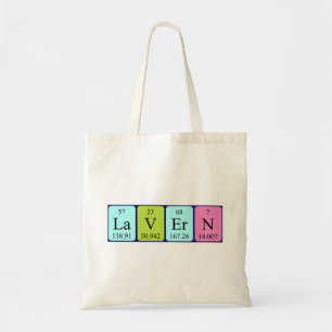 Lavern periodic table name tote bag