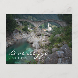 Lavertezzo bridge in Valle Verzasca, Switzerland Postcard