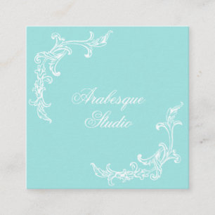 Lavish, Baroque Blue and White Business Card