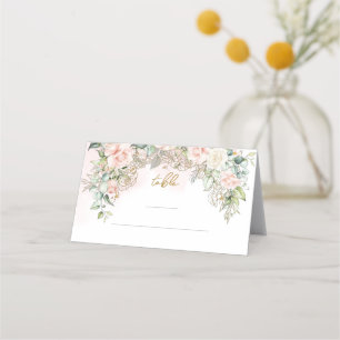 Lavish blush roses bouquet wedding place card