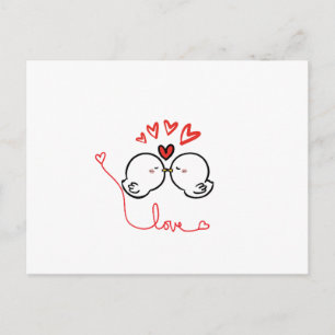 Lavish Cute Love Birds Kissing Greeting Card
