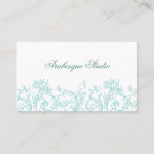 Lavish Floral Robin's Egg Blue and White Business Card