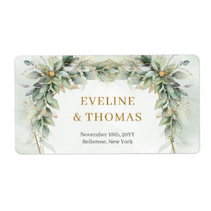 Lavish greenery foliage gold frame wedding