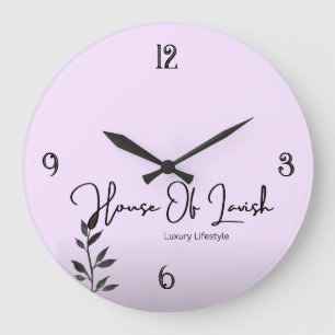 Lavish Lilac Aesthetic Purple Luxury Lifestyle  Large Clock