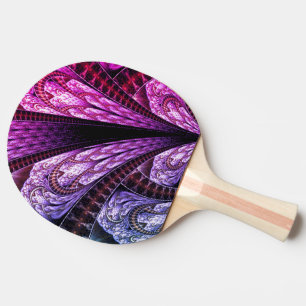Lavish Purple Fractal Design Digital Art  Ping Pong Paddle