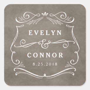 Lavish Scrolls Editable Colour Wedding Sticker