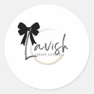 Lavish Signature Bow Classic Round Sticker