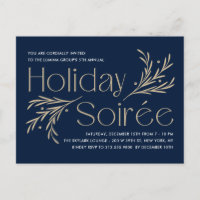 Lavish Soirée Holiday Party Invitation Postcard