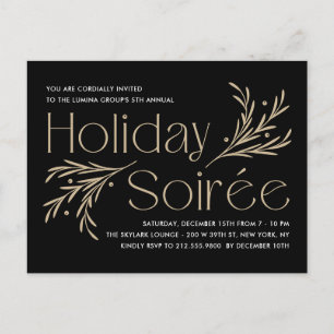 Lavish Soirée Holiday Party Invitation Postcard
