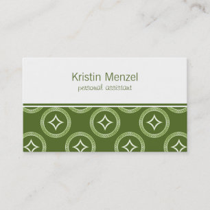 Lavishly Romantic Business Card, Olive Green Card