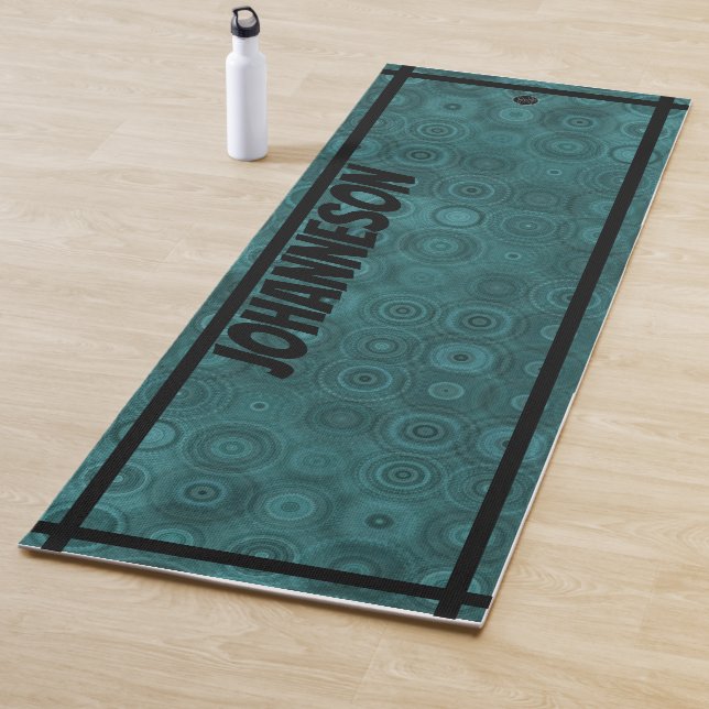 LavishlyOn Aqua Men's Monogram Gears Yoga Mat (In Situ)
