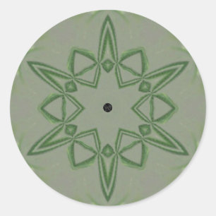 LavishlyOn Green Celtic Knot Star Classic Round Sticker