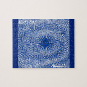 LavishlyOn Monogram Colour Wash Blue God's Eye Jigsaw Puzzle
