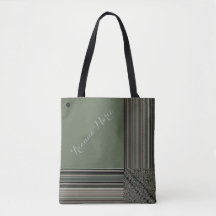 LavishlyOn Monogram Elegant Sage Green Pinstripe