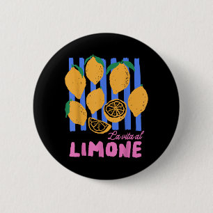 Lavital Limone Italian Lemon Summer Coastal Women 6 Cm Round Badge