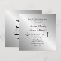 Law and Medicine Union Wedding Invitation