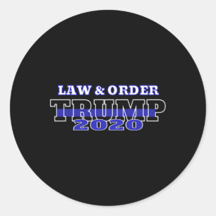 Law And Order Law Enforcement Thin Blue Line Trump Classic Round Sticker