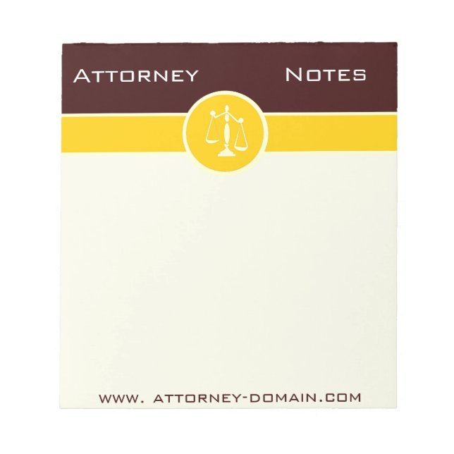 Law Attorney Justice Scales Notes (Front)