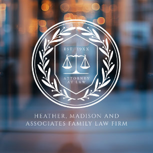 Law Attorney Laurel Business Window Cling