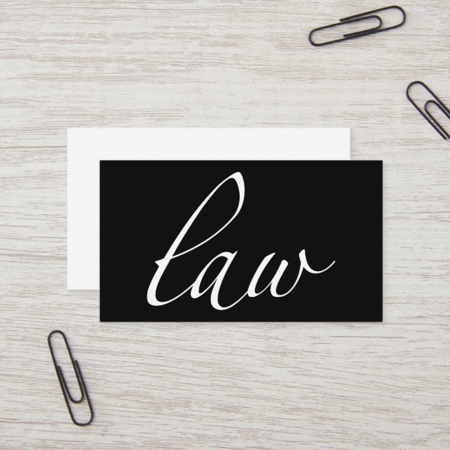 Law: Attorney, Lawyer Script Business Card (Front/Back In Situ)