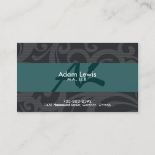 Law Business Card - Bordered & Monogram