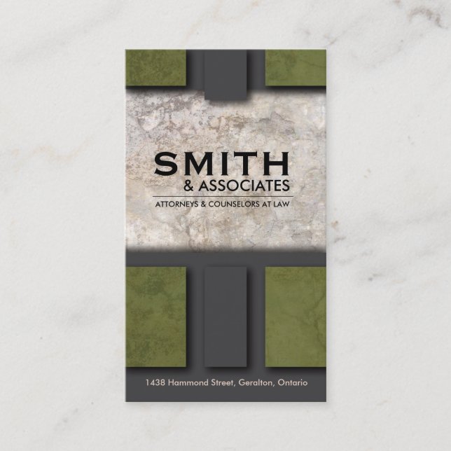Law Business Card - Professional Rock Texture (Front)
