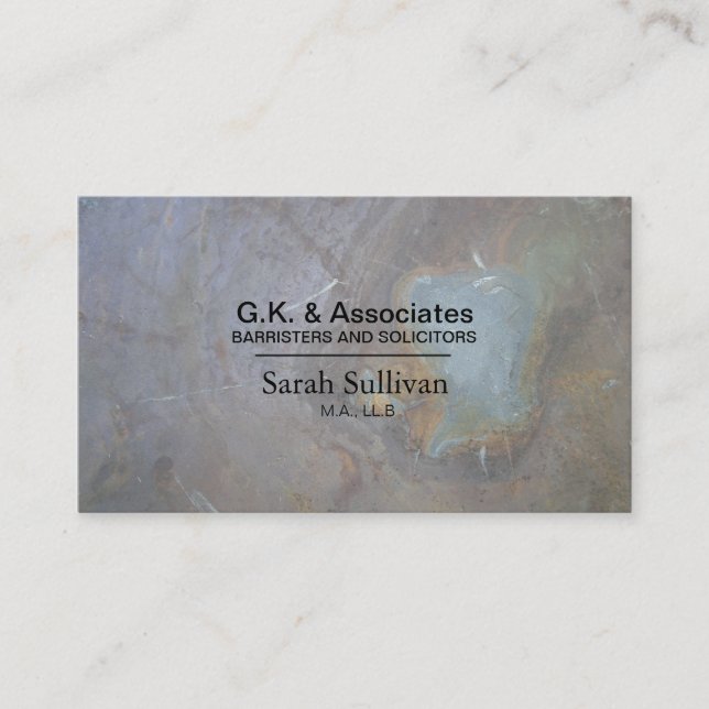 Law Business Card - Rock Texture Lawyer Attorney (Front)
