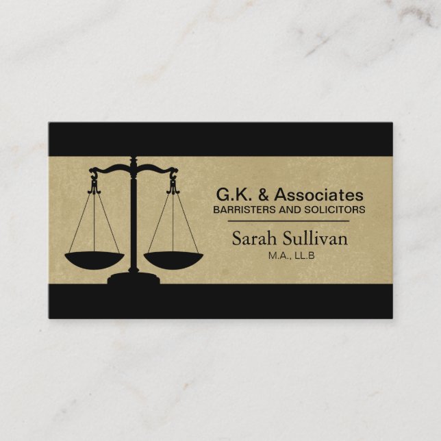 Law Business Card - Simple Texture Lawyer Attorney (Front)