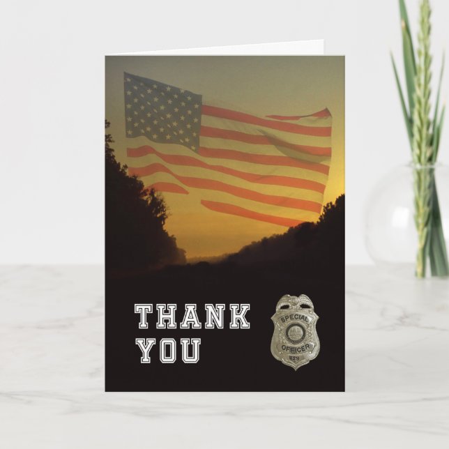 Law Enforcement American Flag Shield Thank You (Front)