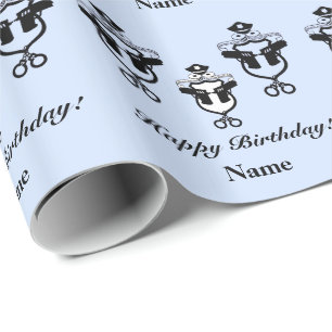 Law Enforcement Birthday Wrapping Paper  Customise