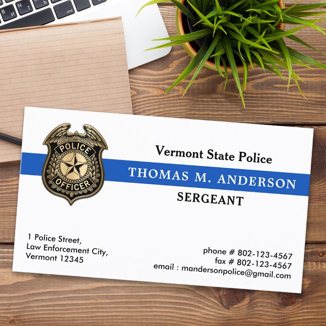 Law Enforcement Custom Logo Badge Police Officer Business Card (Creator Uploaded)