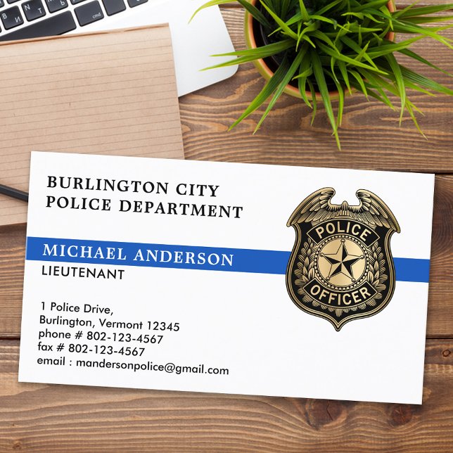 Law Enforcement Custom Logo Badge Police Officer Business Card (Creator Uploaded)
