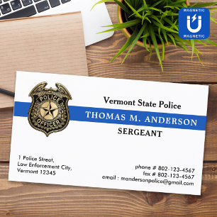 Law Enforcement Custom Logo Badge Police Officer Magnetic Business Card