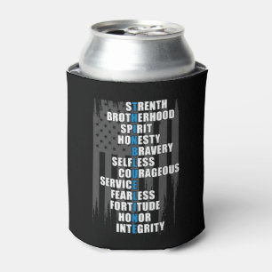 Law Enforcement Flag Police Appreciation Blue Line Can Cooler