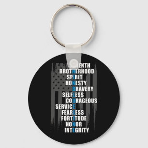 Law Enforcement Flag Police Appreciation Key Ring