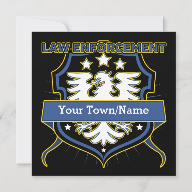 Law Enforcement Heraldry Badge Thank You Card (Front)