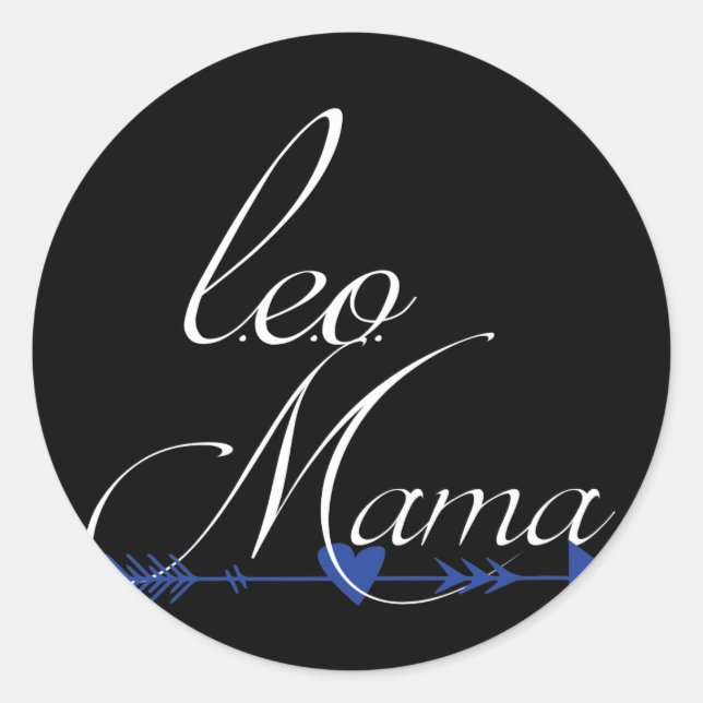 Law Enforcement Officer Mama Police Mum Classic Round Sticker (Front)
